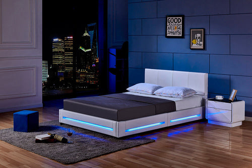 Home Deluxe LED bed ASTEROID Wit 140 x 200 cm