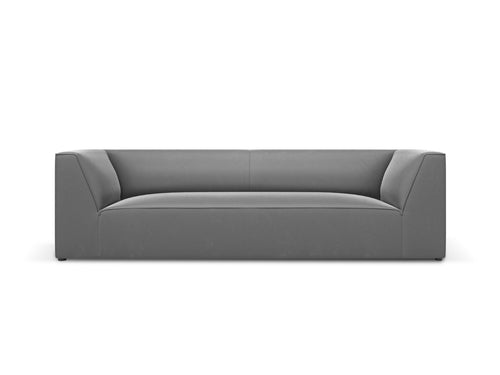 Micadoni Bank Ruby 3-zits, flueel, grijs - 93x232x69cm