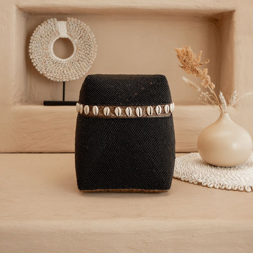 NOA MAY Offermand Yusa - zwart - bamboe - 25 x 25 x 30 cm