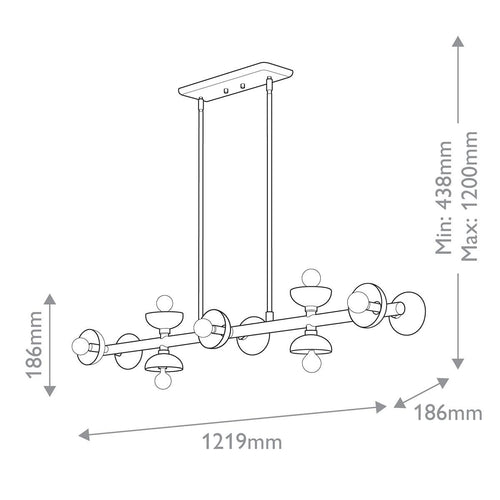 Bar Pendelleuchte Deckenleuchte Modern Champagner Bronze 10x E14