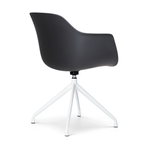 Nolon Nola-Puk Draaibare Eetkamerstoelen Zwart - Wit Onderstel - 2x - vtwonen shop