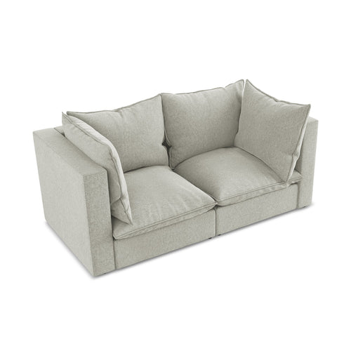 LaMiaSofa Tweezits modulaire bank Ravenna - velours - lichtgrijs - 180x90x77