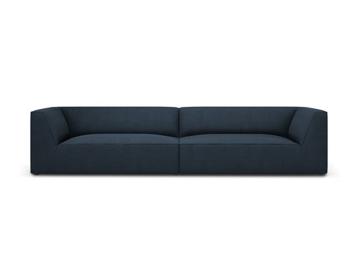 Micadoni Bank Ruby 4-zits, structurele stof, marineblauw - 93x302x69cm