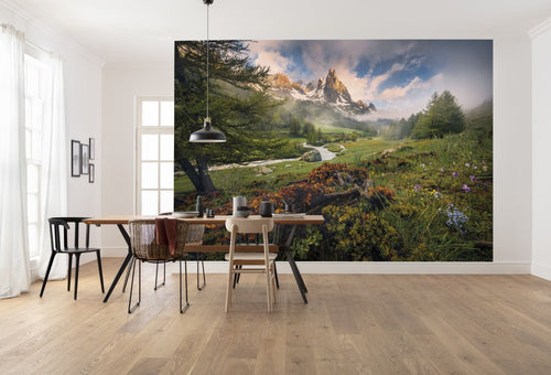 Sanders & Sanders fotobehang berglandschap groen - 400 x 280 cm - 612603