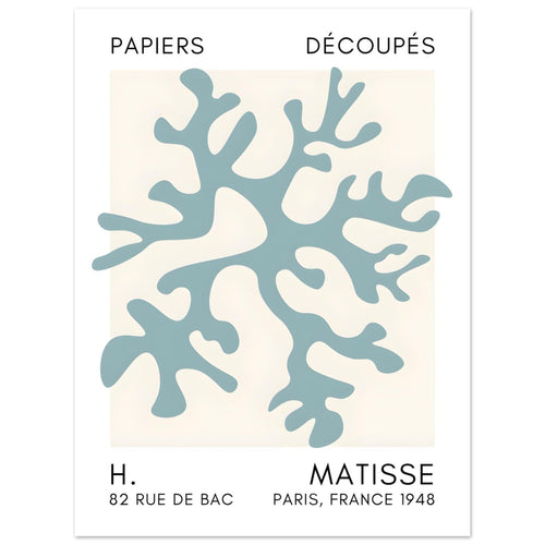 Artfulprints  Matisse – Dreamy coral flower turquoise   poster 30x40 cm - vtwonen shop