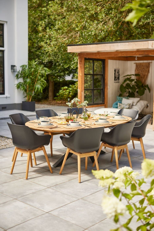 Hartman Tuinstoel Sophie - Zwart/Naturel - Set Van 2 - vtwonen shop