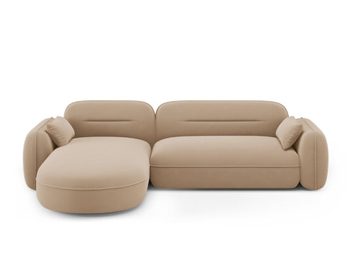 Cosmopolitan Design Modulaire hoekbank links Sydney 4-zits, flueel, zand - 165x275x70cm