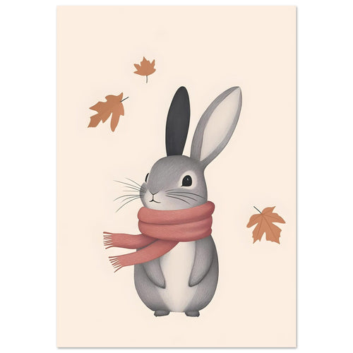 Artfulprints  Konijn met sjaal   poster 30x40 cm - vtwonen shop