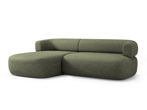 Micadoni linker hoekbank Jenny 5-zits, chenille groente - 145x225x73cm