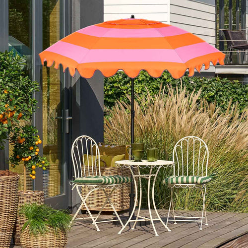 Edelman stokparasol Jessy streep oranje - Ø197 x 238 cm