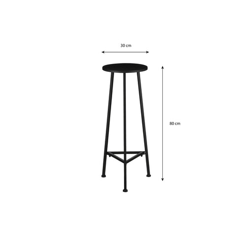 Mica Decorations Adine Plantentafel - H80 x Ø30 cm - Metaal - Zwart