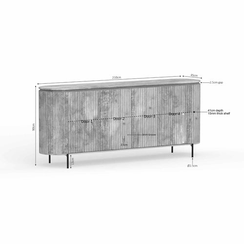Starfurn  dressoir Lana - taupe - 45x210x90cm
