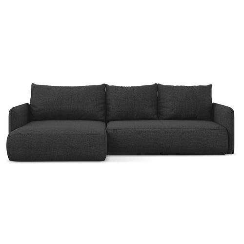 LaMiaSofa hoekbank links Palermo - chenille stof - antraciet - 240x148x86