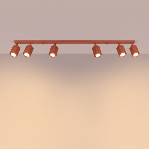 Sollux Lighting Plafondlamp RAYO 6L rode oker - 117x6x16,5cm