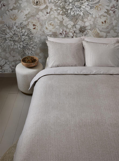 Rivièra Maison - Chevron Weave dekbedovertrek - Tweepersoons - 200x200/220 cm - Zand - vtwonen shop