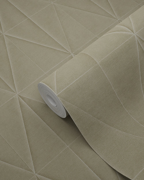 Origin Wallcoverings eco-texture vliesbehang origami motief beige - 0,53 x 10,05 m - 347857 - vtwonen shop