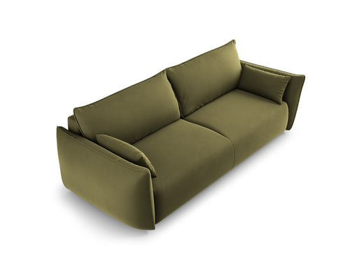 Cosmopolitan Design Slaapbank met opbergdoos Matera 3-zits, flueel groente - 108x240x86cm