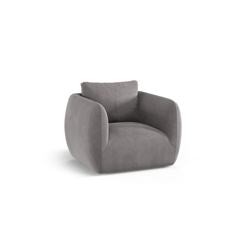 Cosmopolitan Design - Fauteuil Nimes flueel grijs - 87x95.5x80cm