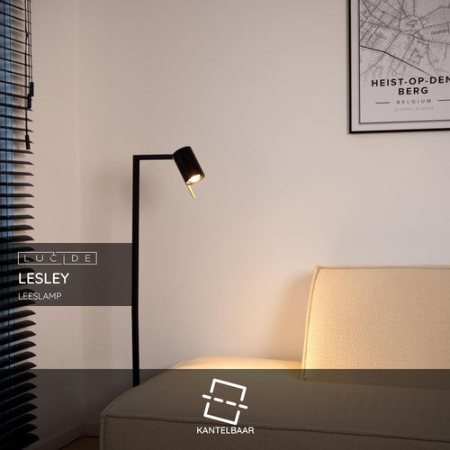 Lucide leeslamp LESLEY - 1xGU10 - Zwart - vtwonen shop