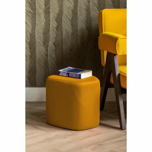 Leitmotiv poef Retro Mesh - geel - 36x36x36cm