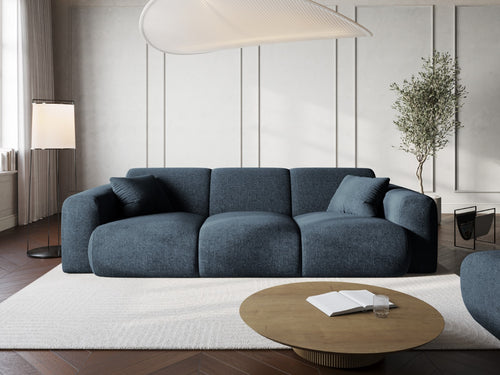 Cosmopolitan Design Bank Nolio 3-zits, chenille, koningsblauw - 95x235x72cm