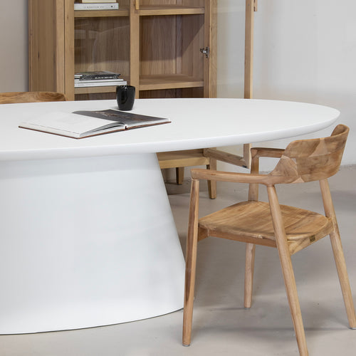 Giga Meubel Eettafel Cleo - Ovaal Wit - Eco Composiet - 240cm - vtwonen shop