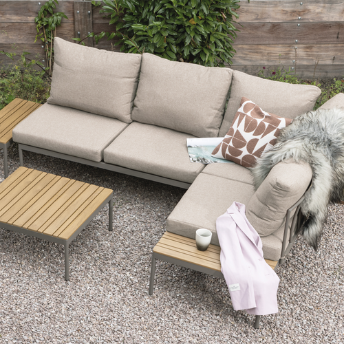 WOOOD loungeset Modulair tuin Zaro - Metaal/Polywood - Beige - 65x183x67