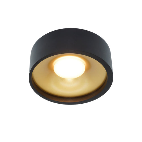 Artdelight plafondlamp Orlando - 1 lichts - 14  x 5   cm - zwart - goud