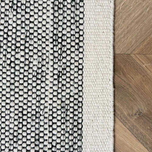 Interieur05 wollen vloerkleed Taff - wit/zwart - 230 x 160 cm