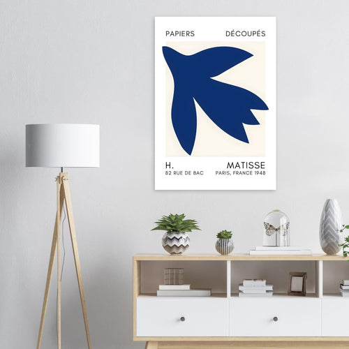 Artfulprints  Matisse – Shapes in the air navy blue   poster 30x40 cm