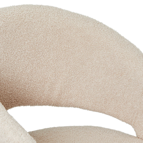 Furnhouse eetkamerstoelen armleuning Natalie - Beige - Stof (Bouclé) - Set van 2
