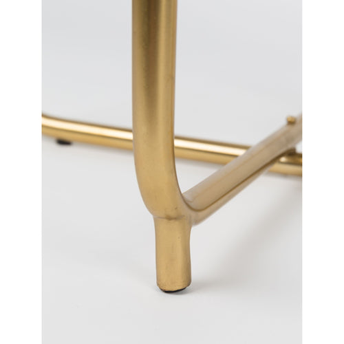 Housecraft Living Timpa Bijzettafel Marmer Rond 44x44 cm Wit/ Goud - vtwonen shop