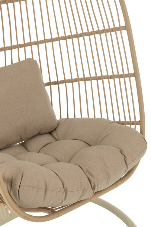 J-Line hangstoel Egga - metaal/koord - beige