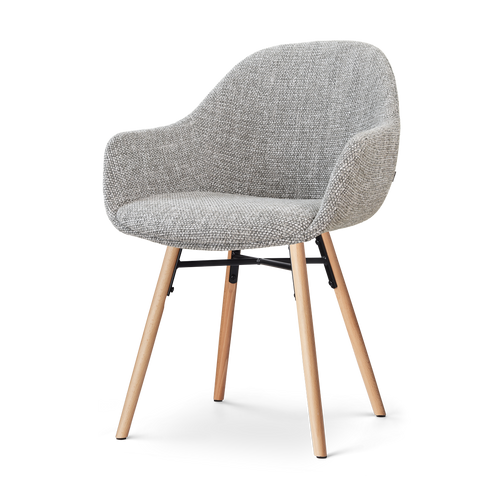 Nolon Nena-Mae eetkamerstoel grijs blend - houten onderstel