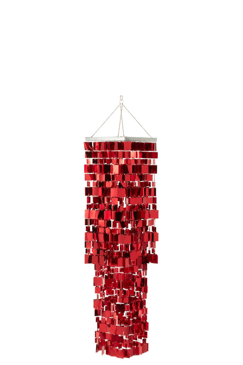 J-Line lampenkap Kandelaar Vierkant - pvc - rood - medium