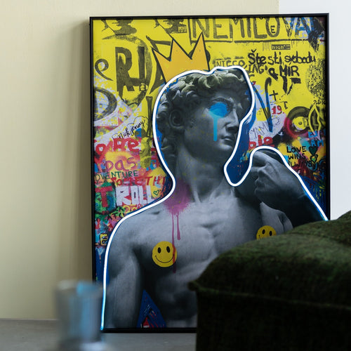 Kare Design Schilderij LED David graffiti 60x80cm