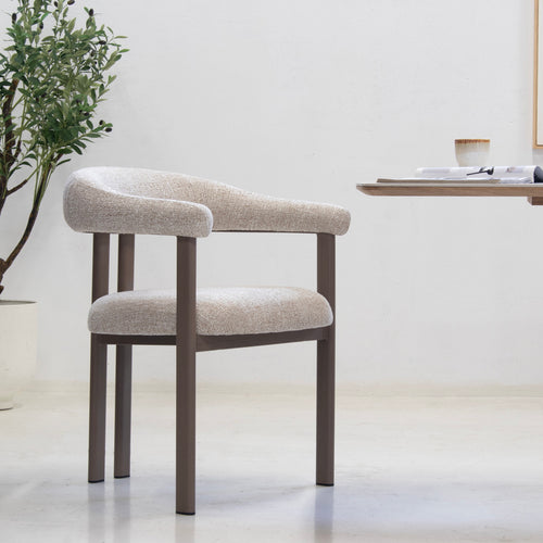 DÉJA Living Eetkamerstoel Odense - Stof - Beige/Taupe - Set van 2