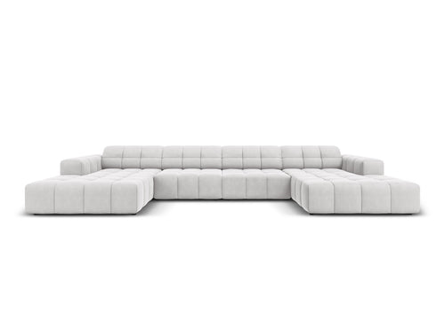 Cosmopolitan Design Panoramische bank Chicago 6-zits, flueel geld - 167x375x78cm