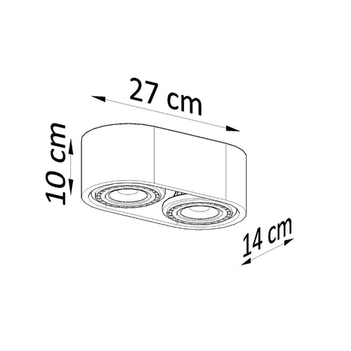 Sollux Lighting Plafondlamp BASIC 2 naturel hout - 27x14x10cm