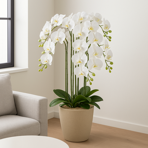 Flourify - Kunstbloem - Orchidee - 110 cm