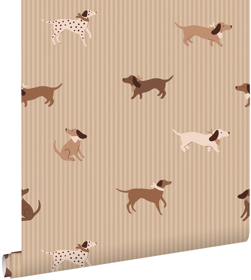 ESTAhome behang honden bruin - 50 x 900 cm - 131902
