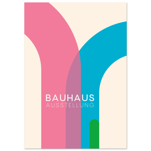 Artfulprints  Bauhaus - Blue arches   poster 50x70 cm - vtwonen shop