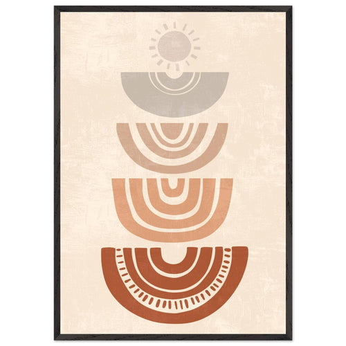 Artfulprints Poster met Lijst Boho – Rising rhythm   - 70x100 cm - Meerkleurig
