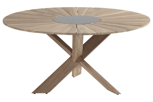 Hartman Tuintafel Provence - Lichtgrijs Teakhout - Ø150x76cm - vtwonen shop