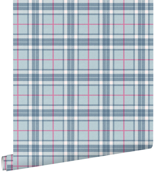ESTAhome behang ruiten blauw - 50 x 900 cm - 132025