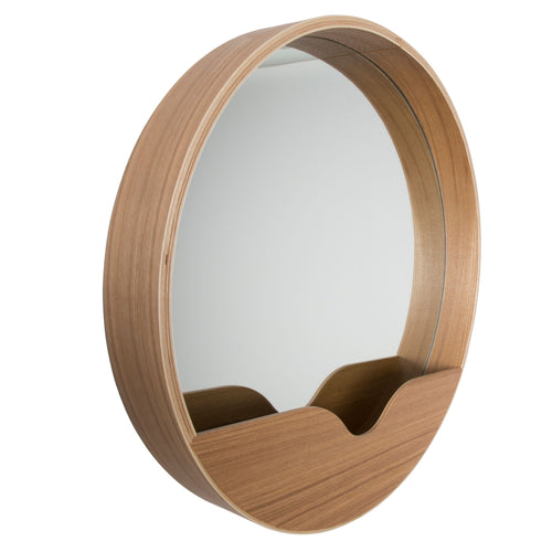 Zuiver Round Wall Spiegel/ Wandspiegel Rond 40 cm Hout - Bruin - vtwonen shop