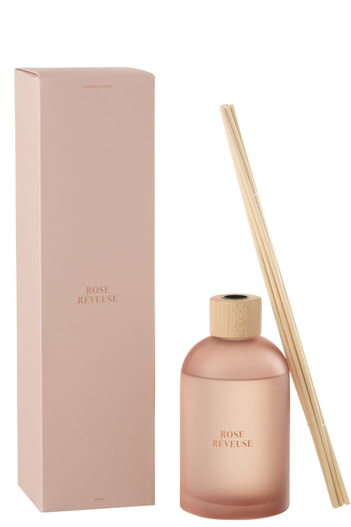 J-Line geurstokjes Accords Essentiels - Rose Rêveuse - roze - 550 ml