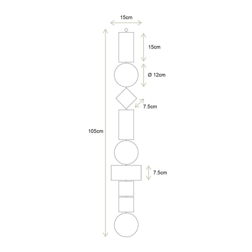 vtwonen Guirlande van Metaal - Slinger - Wanddecoratie - Meerkleurig - 105cm - vtwonen shop