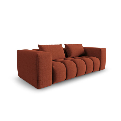Cosmopolitan Design - Modulaire bank Verona 3-zits, structurele stof koraal - 85x200x70cm