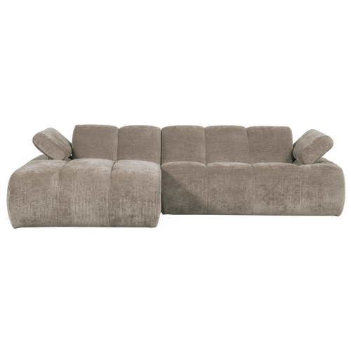 WOOOD chaise longue links Mojo - Geweven Ribstof - Donker Zand
